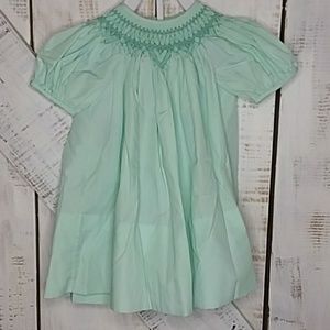 Smocked mint green dress